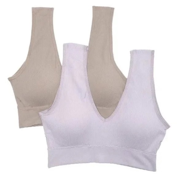 Comfort by Real Seamless Plunge Bra - Pack of 2 in Lilac/Grey - Picture 1 of 1